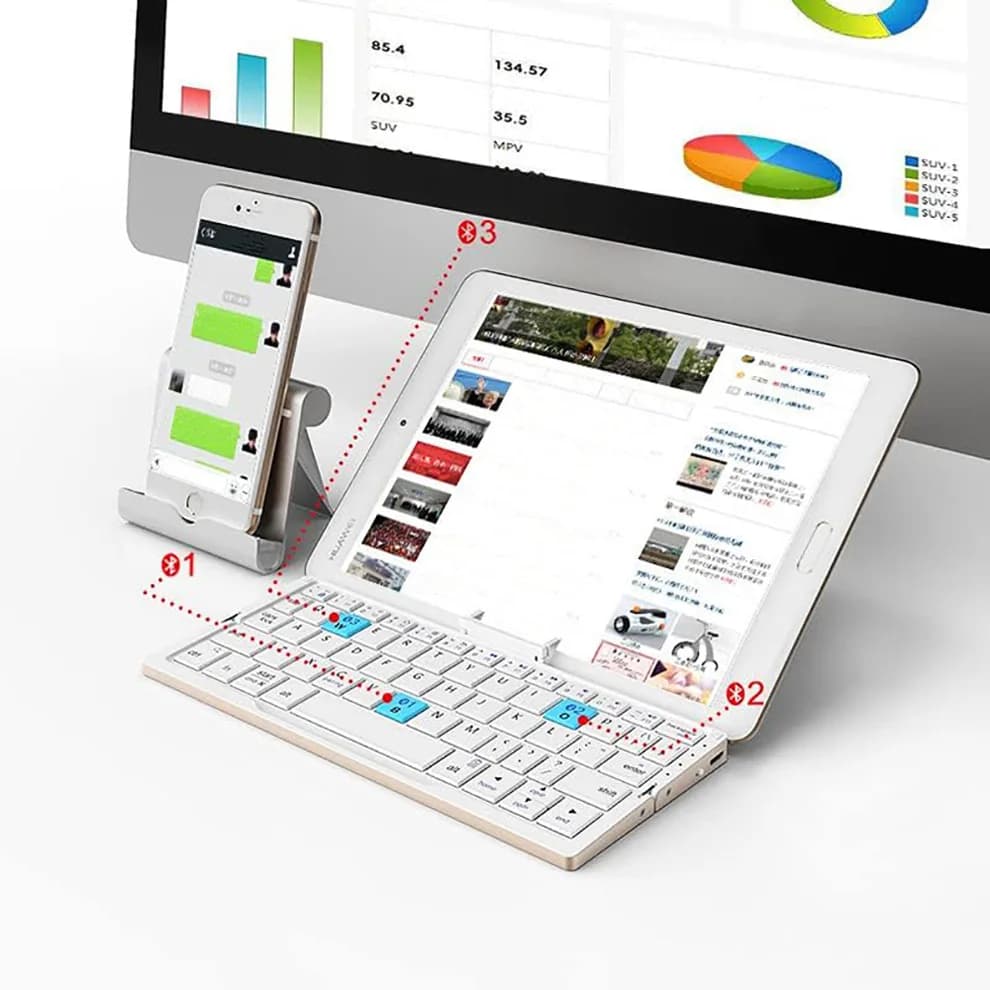 Portable universal folding keyboard for mobile phones and tablets Folding Bluetooth mini keyboard