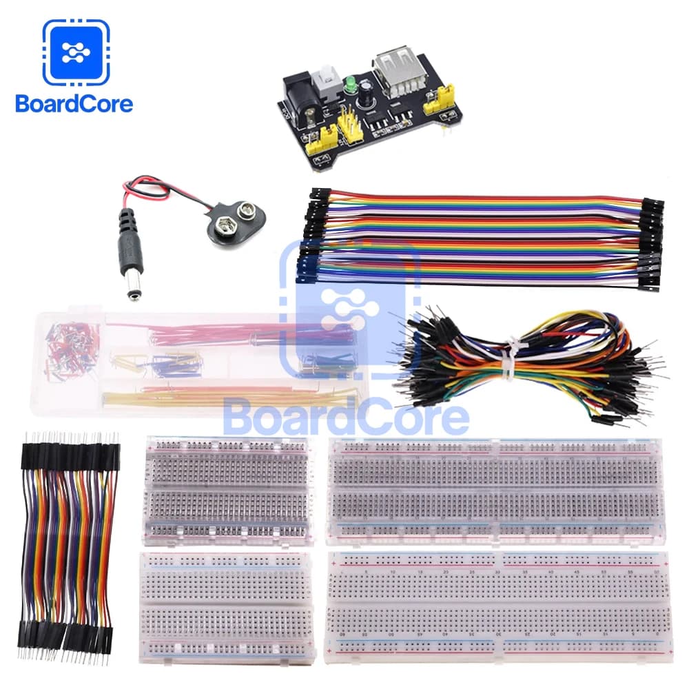 MB102 Modulo di Alimentazione Breadboard 3.3 V/5 V MB-102 830 Punti Prototipo Bread Board per Arduino Kit 10/20/30 cm Dupont Wire 65 pz Cavo