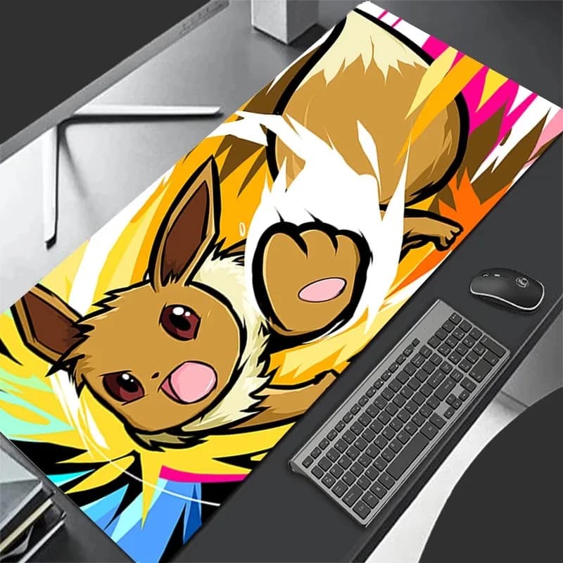 P-Pokemon Eevee Anime game mouse pad, anti-slip keyboard mat for PC, laptop, LOL player gift