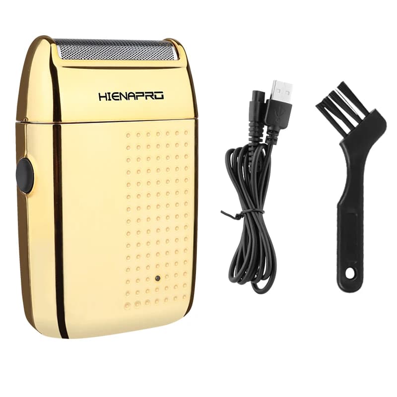 HIENAPRO Oscillating Lamina Electric Razor for Men, USB Rechargeable, Portable, Gold Luxury Bearing for Travel
