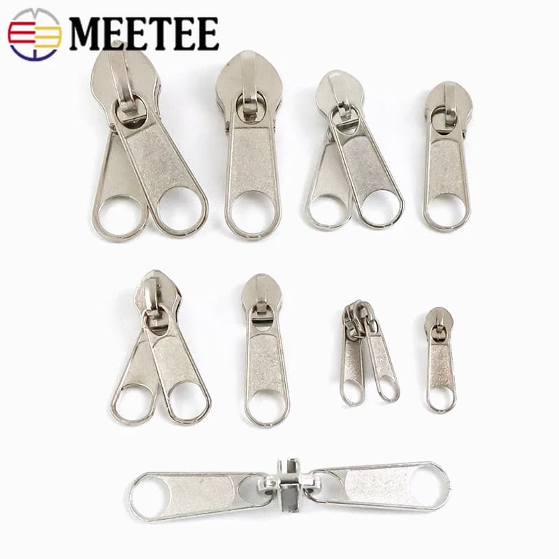 10/20 pezzi Meetee 3 # 5 # 8 # 10 # Cursore per cerniera in nylon Cerniere singole/doppie Estrattore Chiusura con cerniera Borsa con cerniera Tirare accessori per cucire fai-da-te