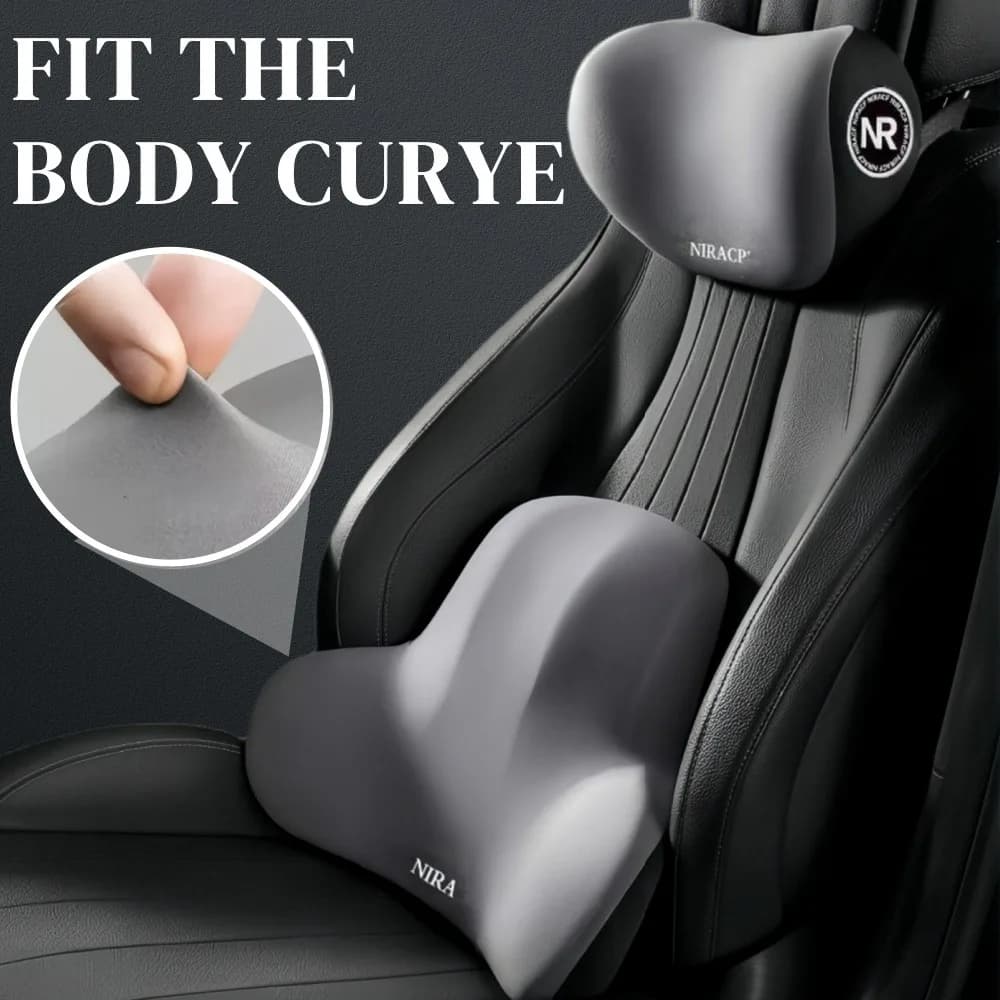 Schienale di supporto lombare protettivo in memory foam per cuscino per il collo dell'auto Allevia la pressione Cuscino per poggiatesta per auto traspirante Accessori per auto