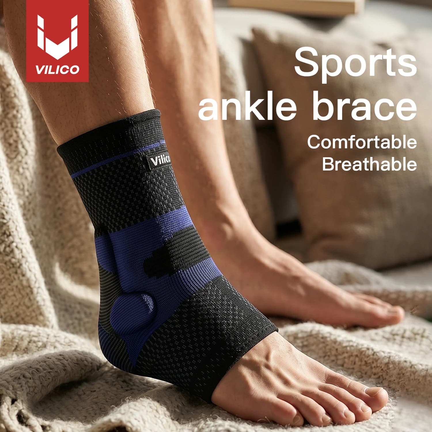 Supporto per caviglia sportivo VILICO, traspirante e confortevole, adatto sia per uomini che per donne, ideale per corsa e basket