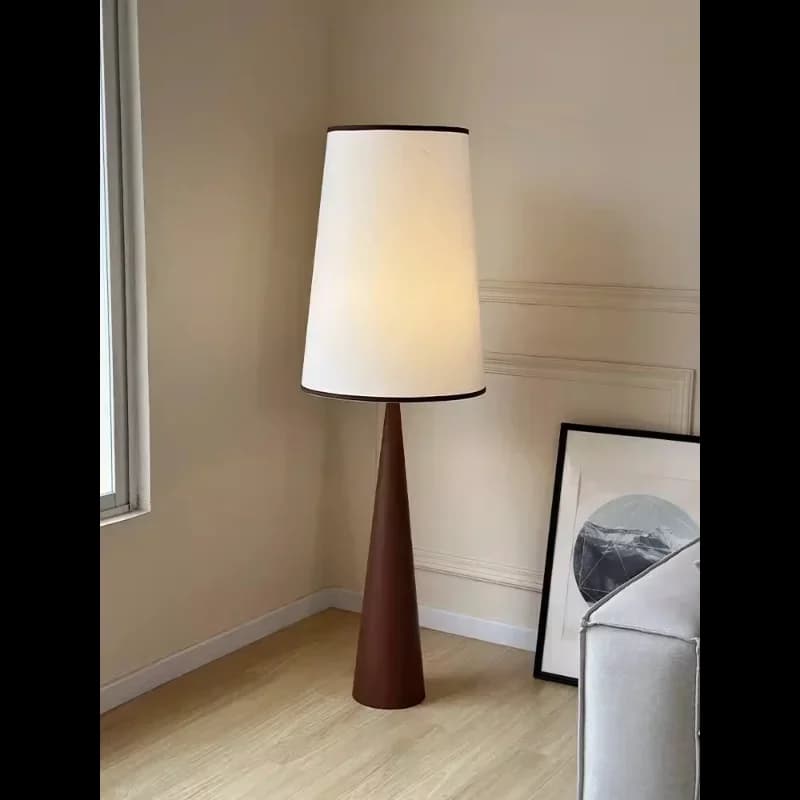 Giapponese silenzioso Wabi-sabi lampada da terra Nordic soggiorno divano lampada da terra in legno Design Master crema panno senso scrivania illuminazione E27