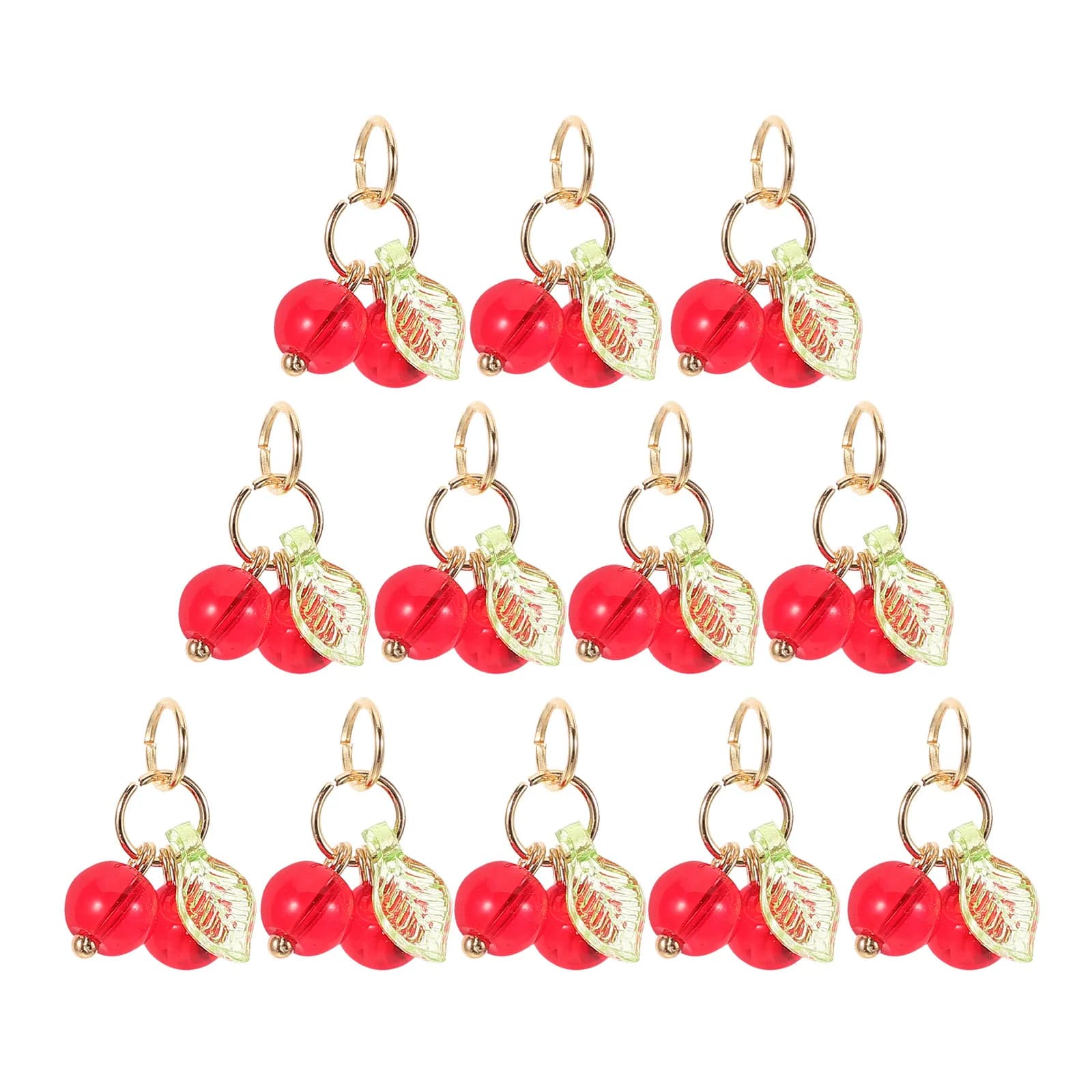 20 Pezzi Ciondoli a Forma di Ciliegia, Perline in Resina Rossa, Accessori per Creazione di Collane, Bracciali e Orecchini Fai-da-Te