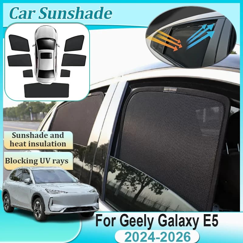Per Geely Galaxy E5 EX5 2024 2025 2026 Parabrezza Finestrino laterale Parasole magnetico Anti-UV Maglia Visiera Privacy Parti Accessori auto