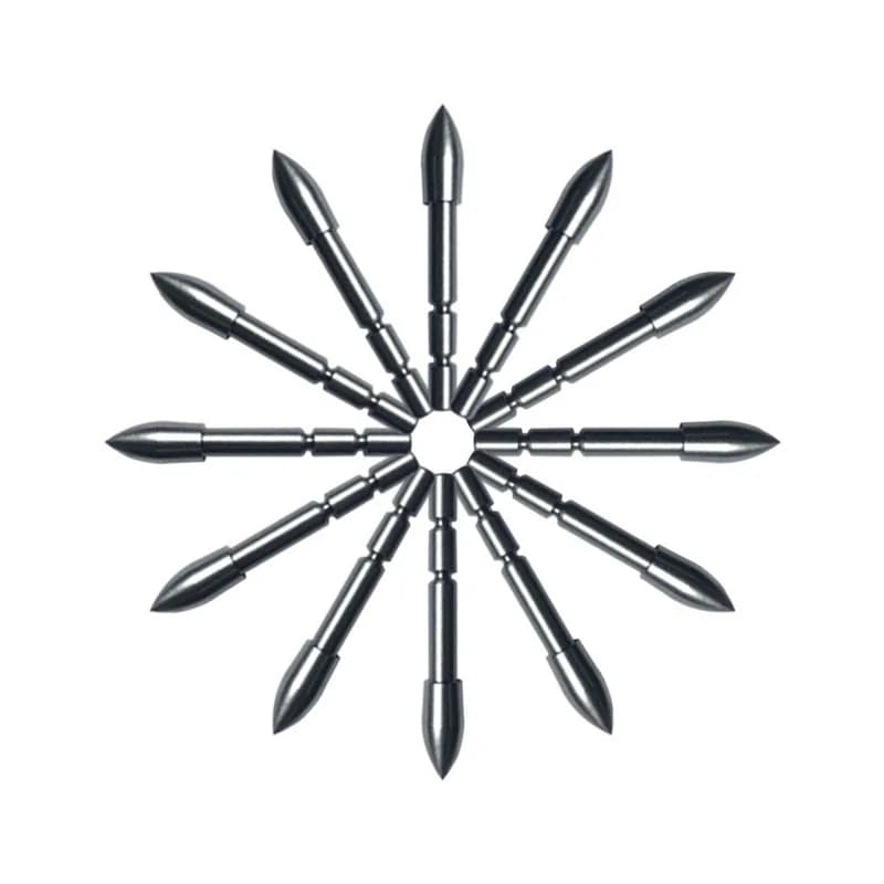 12 pezzi fai da te 70 80 90 100 110 120 grana punta di proiettile in acciaio inossidabile per ID 4.2 mm albero della freccia testa di freccia tiro con l'arco accessorio arco