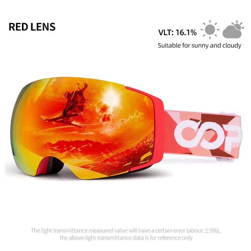 COPOZZ Occhiali da sci magnetici Donna Uomo Inverno Sport all'aria aperta Antivento UV400 Anti-appannamento Occhiali da sci per snowboard per adulti