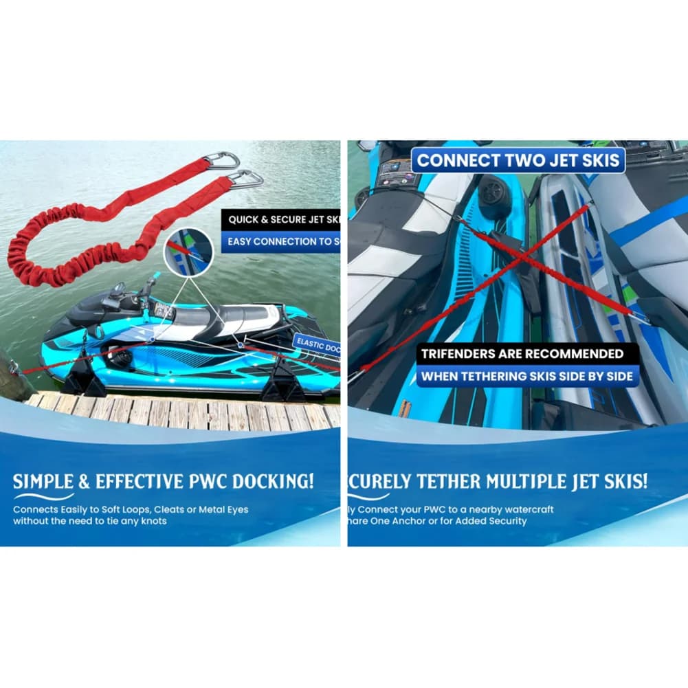 Anchoring Docking Boat Bungee Anchoring Mooring Line Elastic Core Protection Heavy-Duty Polyester Webbing For Kayaks