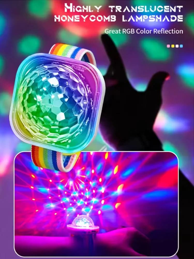 Mini Smurf RGB Light Orologio indossabile Controllo del suono colorato Giocattoli per bambini Proiezione Luci da palcoscenico da discoteca Lampada ambientale per KTV Bar