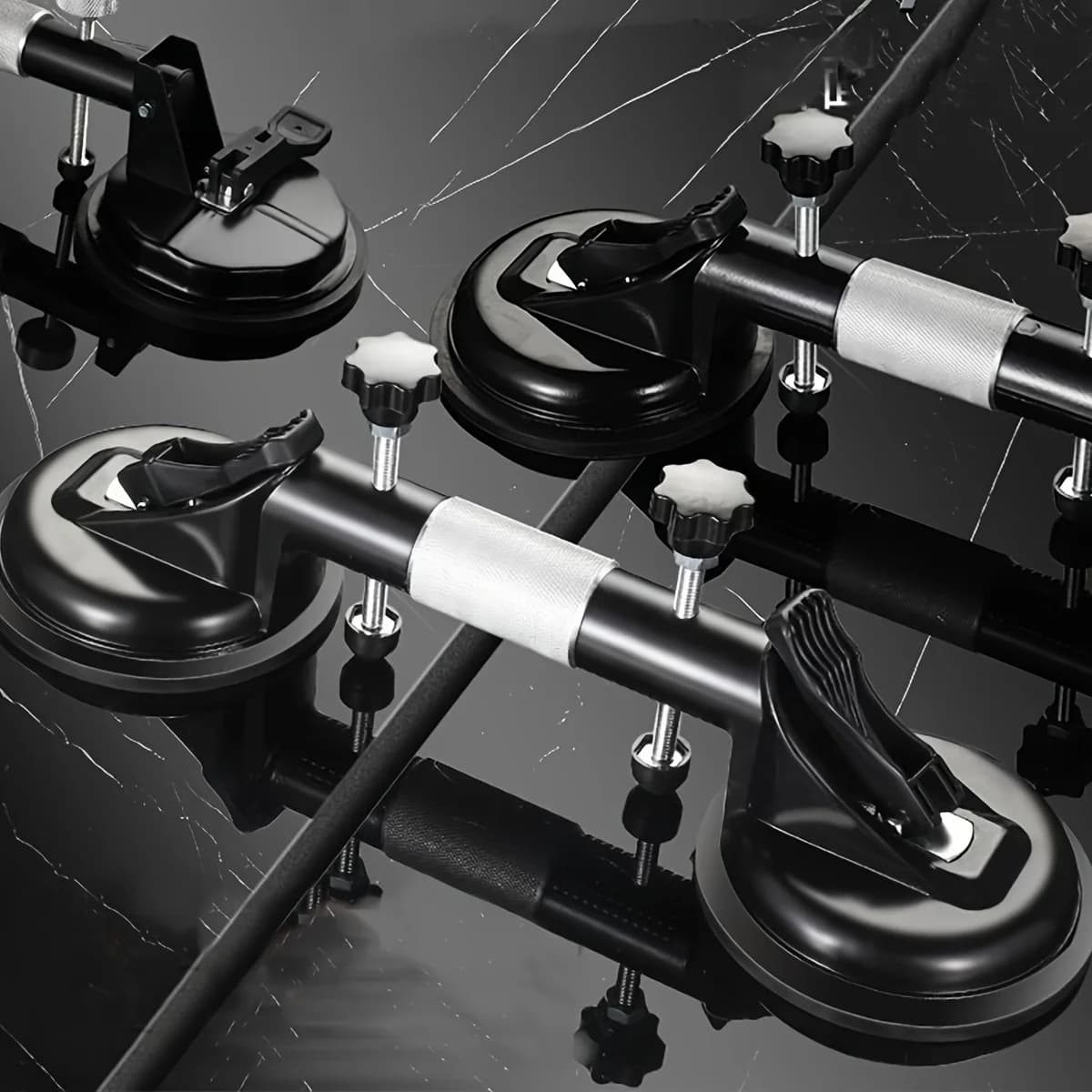 Upgrade Suction Cups Heavy Duty Aluminum Vacuum Plate Handle Glass Holder Hooks to Lift Large Glass/Tile Lifter/Moving Glass/Pad