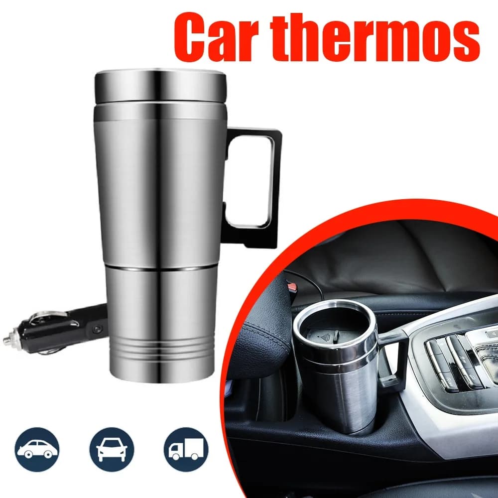 Electric heating Car kettle 12V/24V Cars 300ML Electric Heating Cup Water Heater Bottle Stainless Steel Electric Travel Kettle