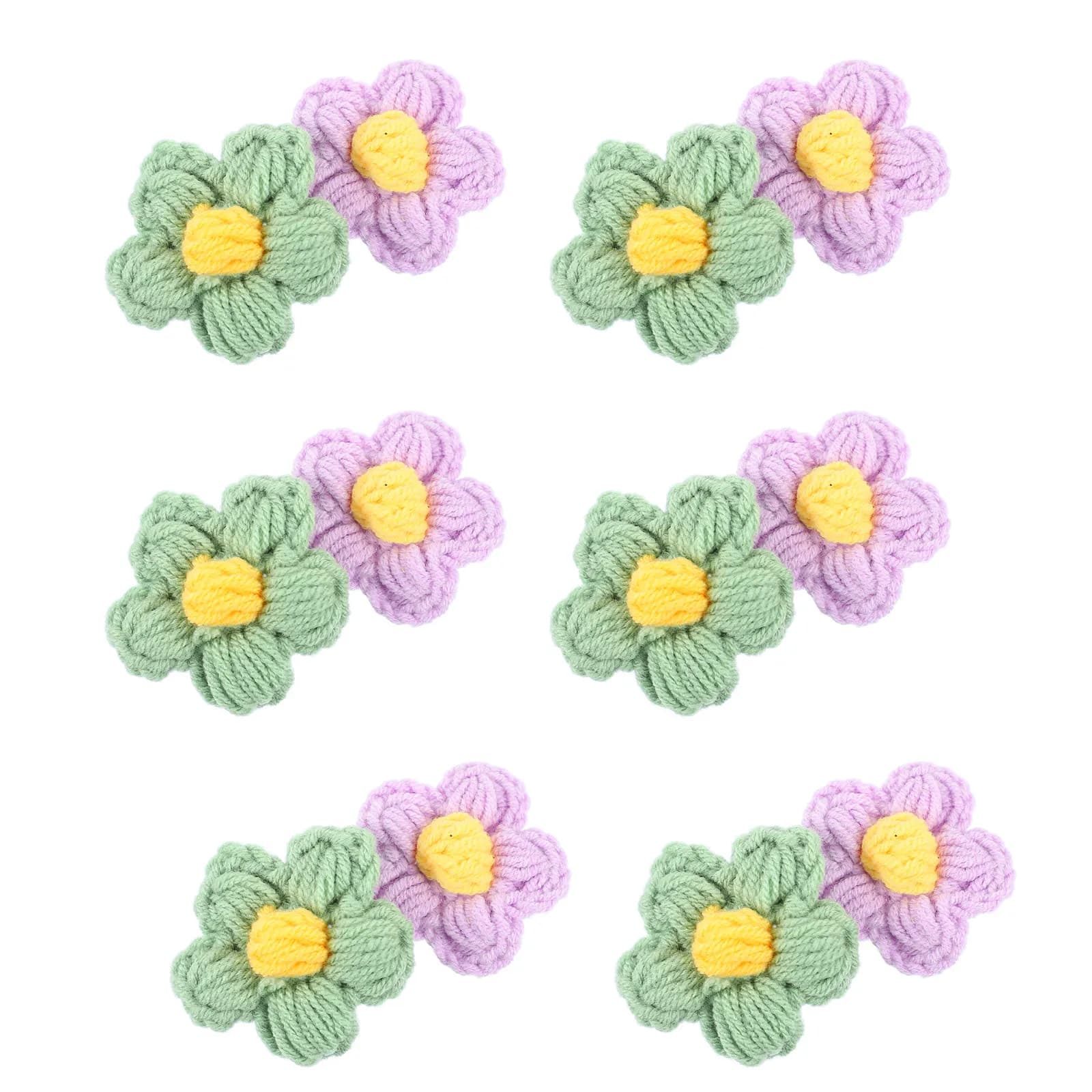 12 Pieces Flower Floral Applications in Polished Fabric for DIY, Clothing Accessories, Jeans, skirts, Handbags and Projects
