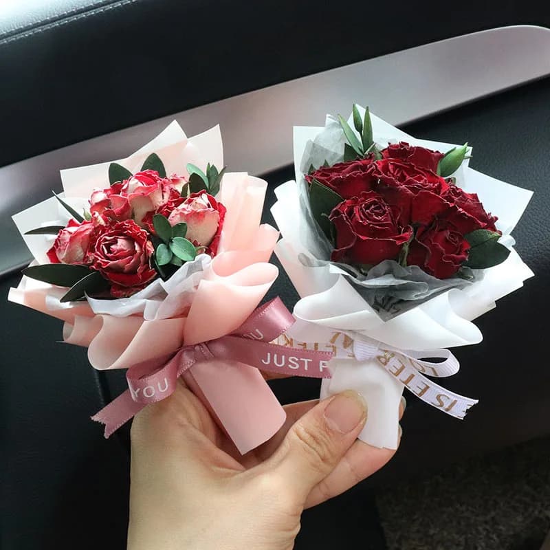Fresh Flowers Mini bouquet of dried flowers for car air vent clip, car air intake perfume decoration, deodorant accessories