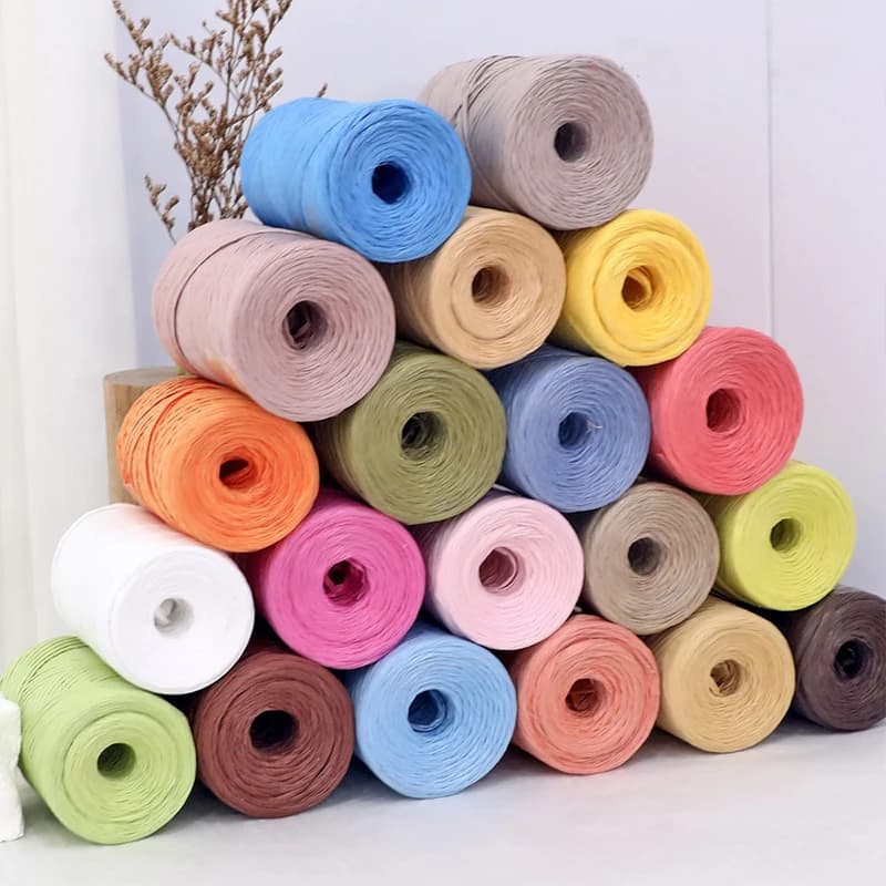 100g Natural Paper Raffia Yarn for Hand Knitting Crochet Straw Sandals Summer Hats DIY Hook Bags Cotton Grass Thread Soft Cord