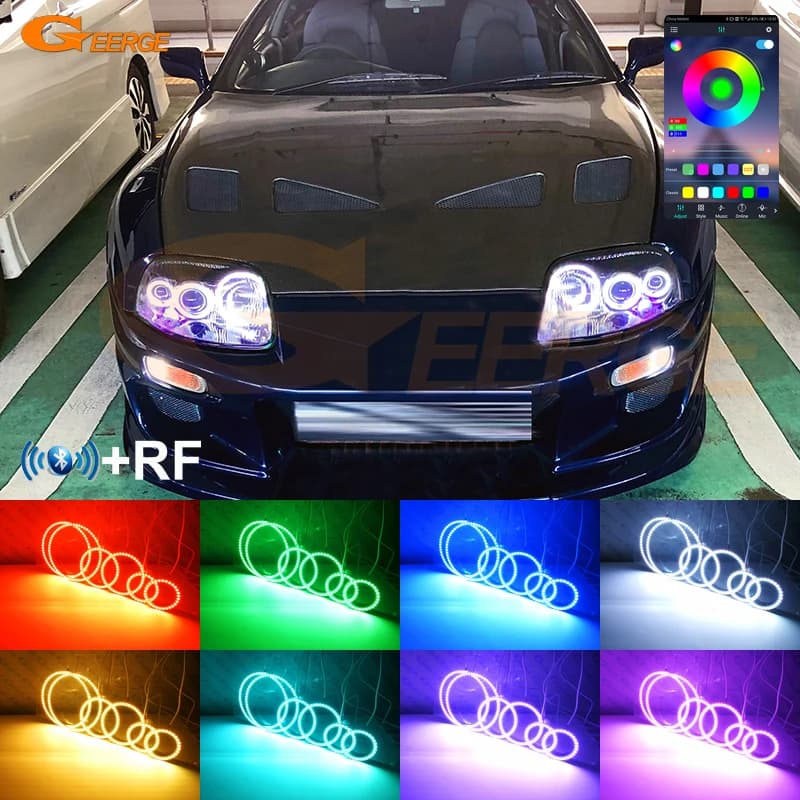 Per Toyota Supra MKIV A80 RF APP remota compatibile con Bluetooth Multi-colore Ultra luminoso RGB LED Angel Eyes Kit Halo Anelli Luce