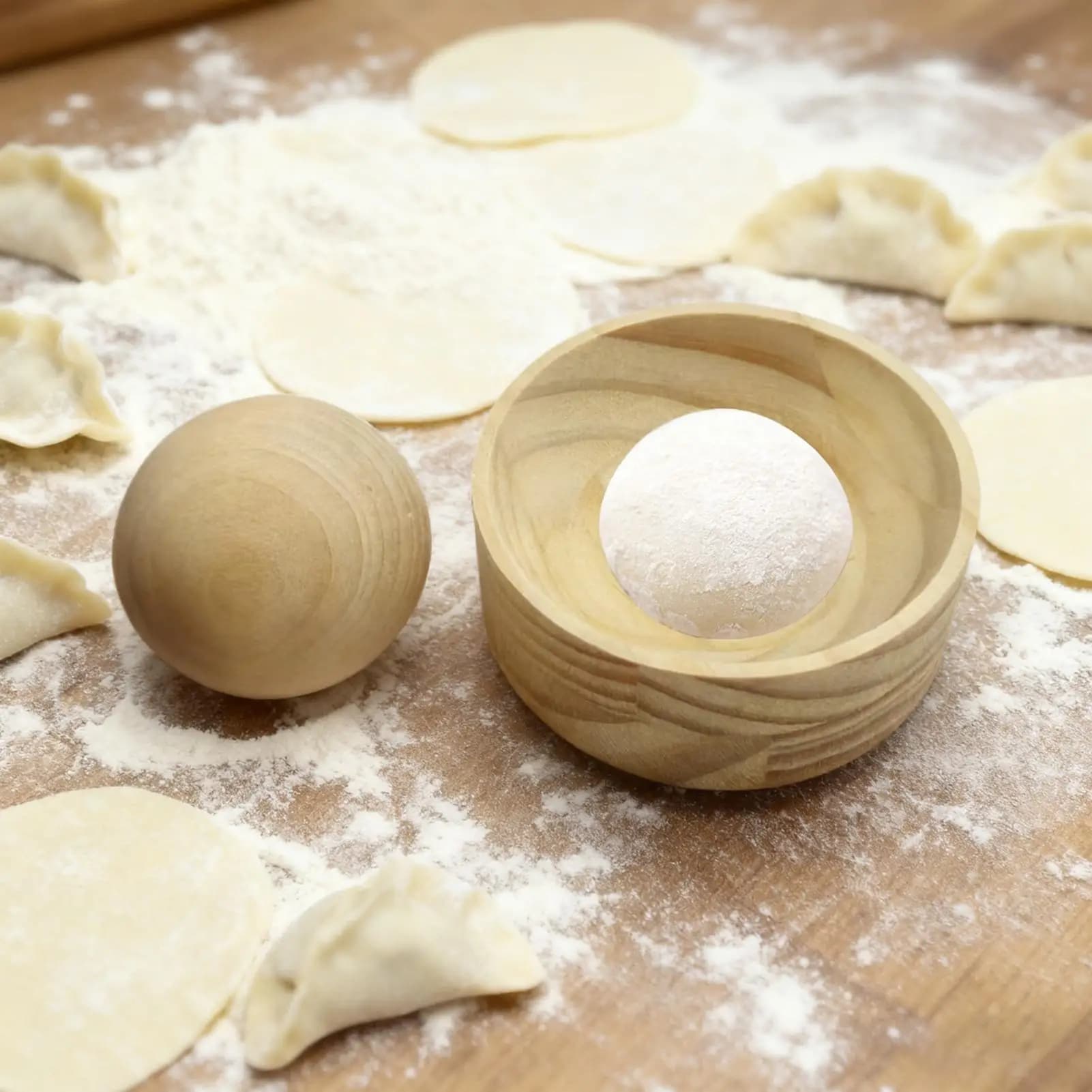 Stampo per Ravioli in Legno e Pressa Manuale per Impasto, Strumento per Arrotolare Sfoglie per Ravioli, Torte, Panini, Pasticcini, Empanadas - Utensile da Cucina