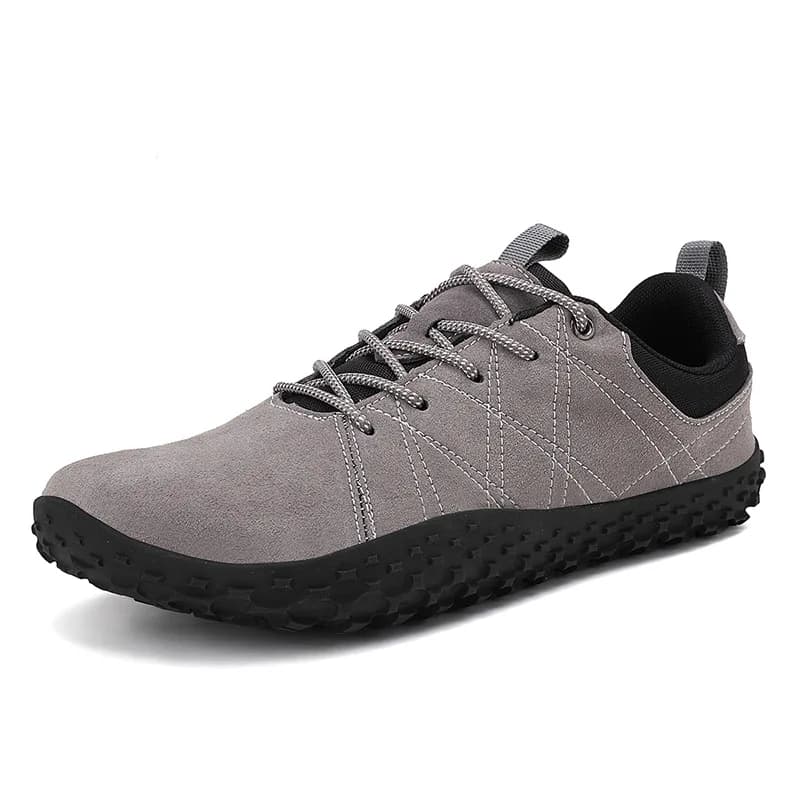 Scarpe da trekking da uomo in pelle scamosciata, minimaliste, con punta larga, antiscivolo, per escursioni all'aperto
