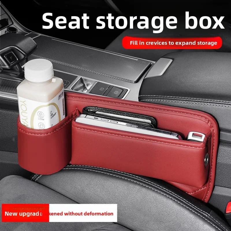 Per Nissan Leaf Sunny Serena C26 Tiida C12 2010 ~ 2017 Seggiolino auto Gap Filler Scatola di immagazzinaggio con portabicchieri Custodia multiuso per organizer