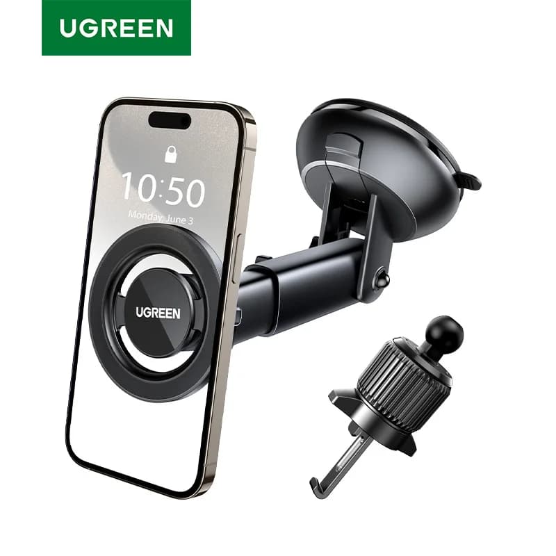 UGREEN Supporto magnetico per telefono per auto Cruscotto Parabrezza Air Vent 3 in 1 Supporto per telefono per auto Magsafe per iPhone 16 15 14 Pro Samsung Xi