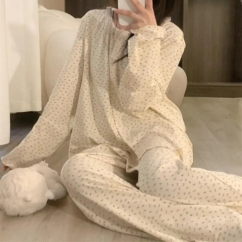 Student Cartoon Casual Set 2-piece Women's Clothing Home Clothing Two-pieces can be worn outdoor Long-sleeved pants Sexy pyjamas