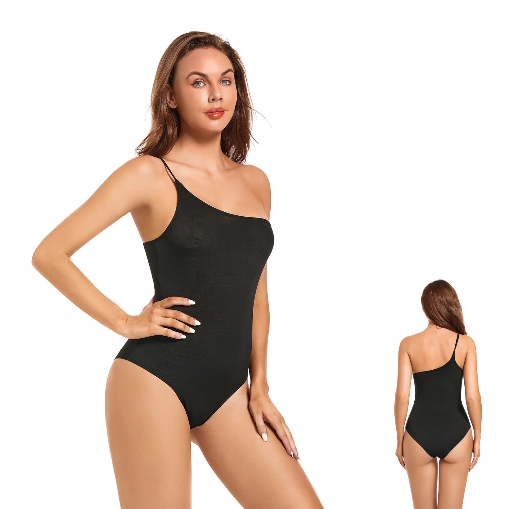 Costume da bagno intero Volagor trasparente ai raggi UV, monokini asimmetrico monospalla per un'abbronzatura senza linee di abbronzatura visibili