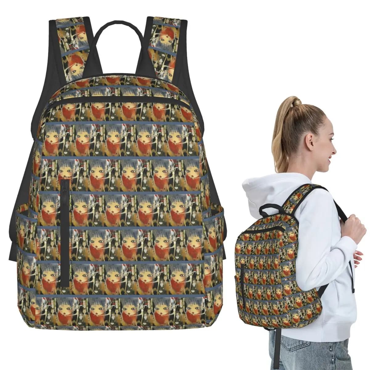 Aya Takano Towns Life Zaino per studenti Borsa per libri Borsa per la scuola per bambini Borse a tracolla per laptop Ragazzi Ragazze