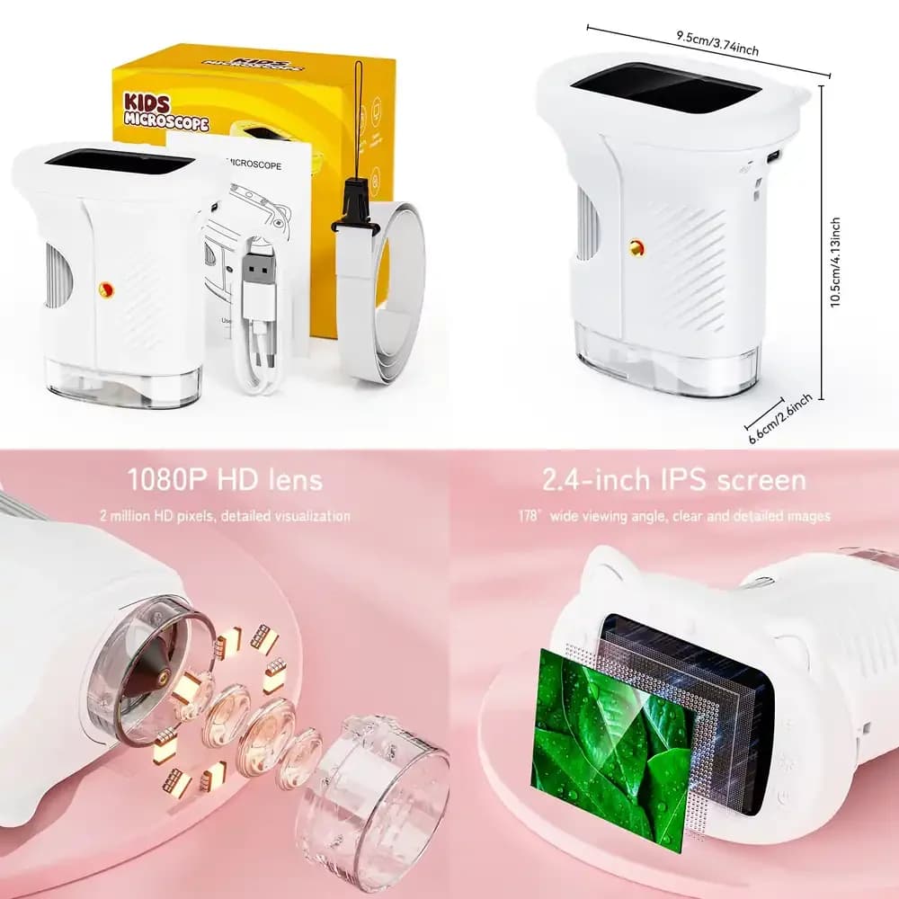 Popolare Microscopio Digitale Inskam 386 con Schermo da 24 Pollici 2MP e Ingrandimento 1000X, Giocattolo Educativo per Bambini