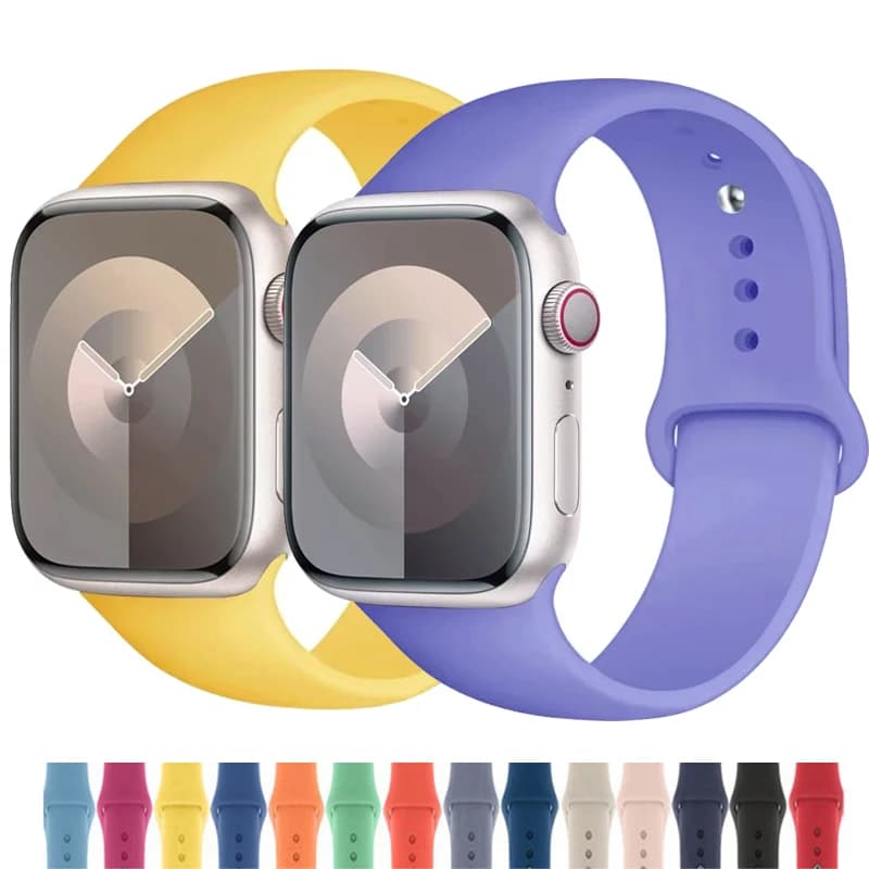 Cinturino in silicone per cinturino Apple Watch 44mm 45mm 40mm 41mm 38-42mm 46mm braccialetto sportivo serie iwatch 10 8 7 6 5 4 SE 9 Ultra 2 49mm