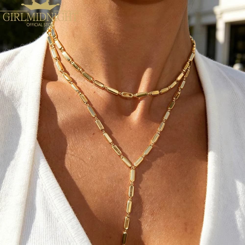 New Sexy Long Y Lariat Necklace For Women Micro Pave Cubic Zirconia Geometric Round CZ Cluster Charm Station Chains Set Jewelry