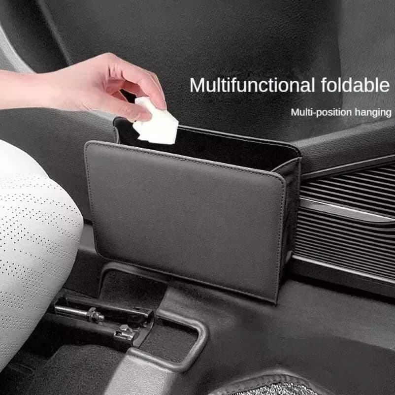Car Trash Can Car Door Storage Box Foldable Seat Back Hanging Storage Bag Storage Box Car Interior Products
