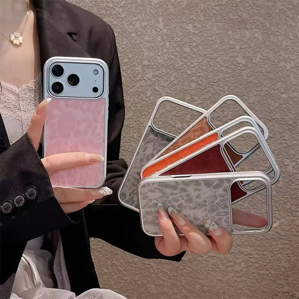 Fashion Leopard Print Texture Phone Case For iPhone 17 16 15 14 Pro Max 17pro Lens Large Hole Shockproof Bumper Protector Cover