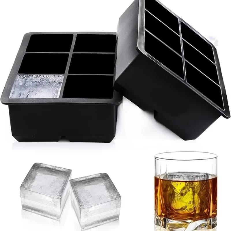Stampo per Cubetti di Ghiaccio in Silicone con 4/6/8/15 Scomparti, Stampo per Ghiaccio Grande, Stampo per Sfere di Ghiaccio Fai-da-Te, Utensili da Cucina