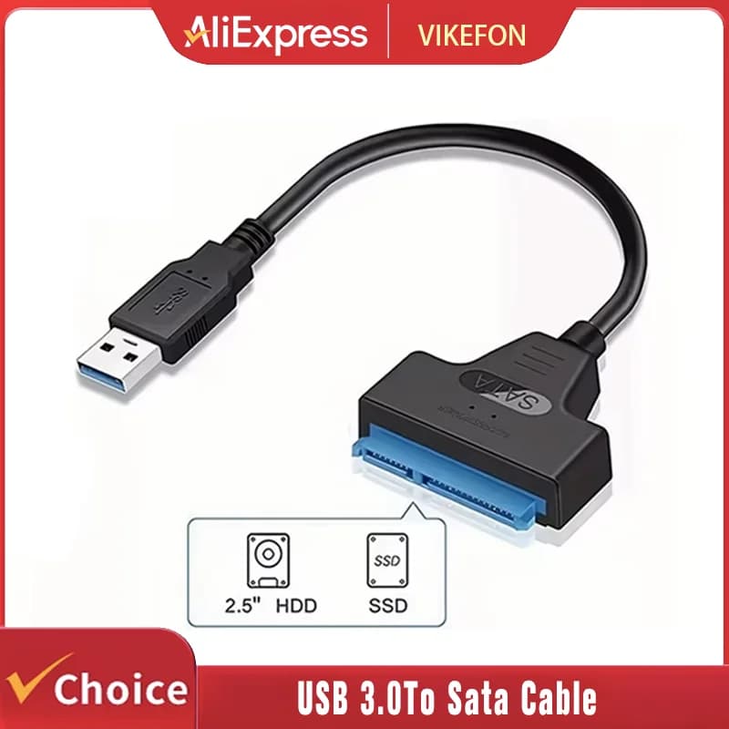 Cavo da SATA a USB 3.0 / 2.0 per HDD/SSD esterno da 2,5 pollici, adattatore SATA 3 a 22 pin, cavo da USB 3.0 a SATA III fino a 6 Gbps