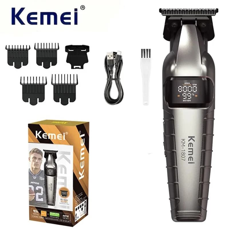 Kemei Professional Haircut Zero Gap Wireless Haircuts Rechargeable Haircut with Trimmer Beard Barber Finish