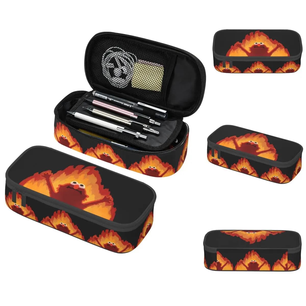 Astuccio Hellmo Elmo On Fire per bambini, astuccio per la scuola, borsa per matite, articoli di cancelleria, porta penne