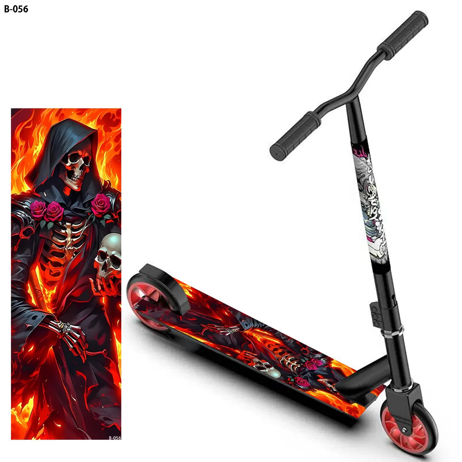1 adesivo per scooter con motivo Dark Cool Flame Reaper, adesivo per scooter, adesivo decorativo fai da te/decalcomania personalizzata fai da te per corpo skateboard