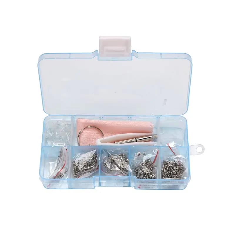 Kit di Riparazione Occhiali ABUP con Viti, Pinzette, Cacciavite, Assortimento di Viti e Dadi Mini, Cuscinetti Nasali per Riparazione Occhiali