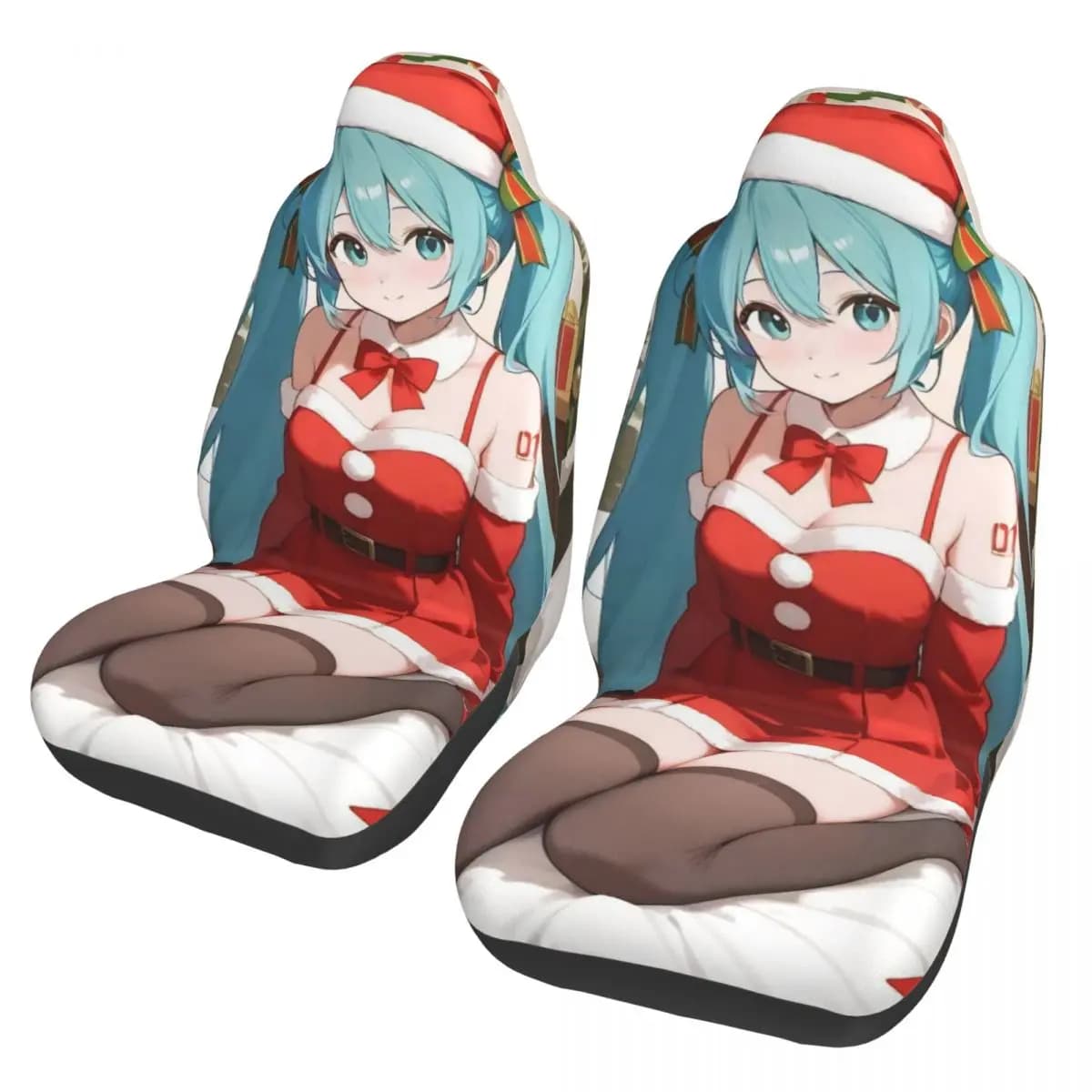 Christmas Hatsune Miku Universal Car Seat Cover Protector Interior Accessories Car Seat Protection Covers Fabric Car Accessories
