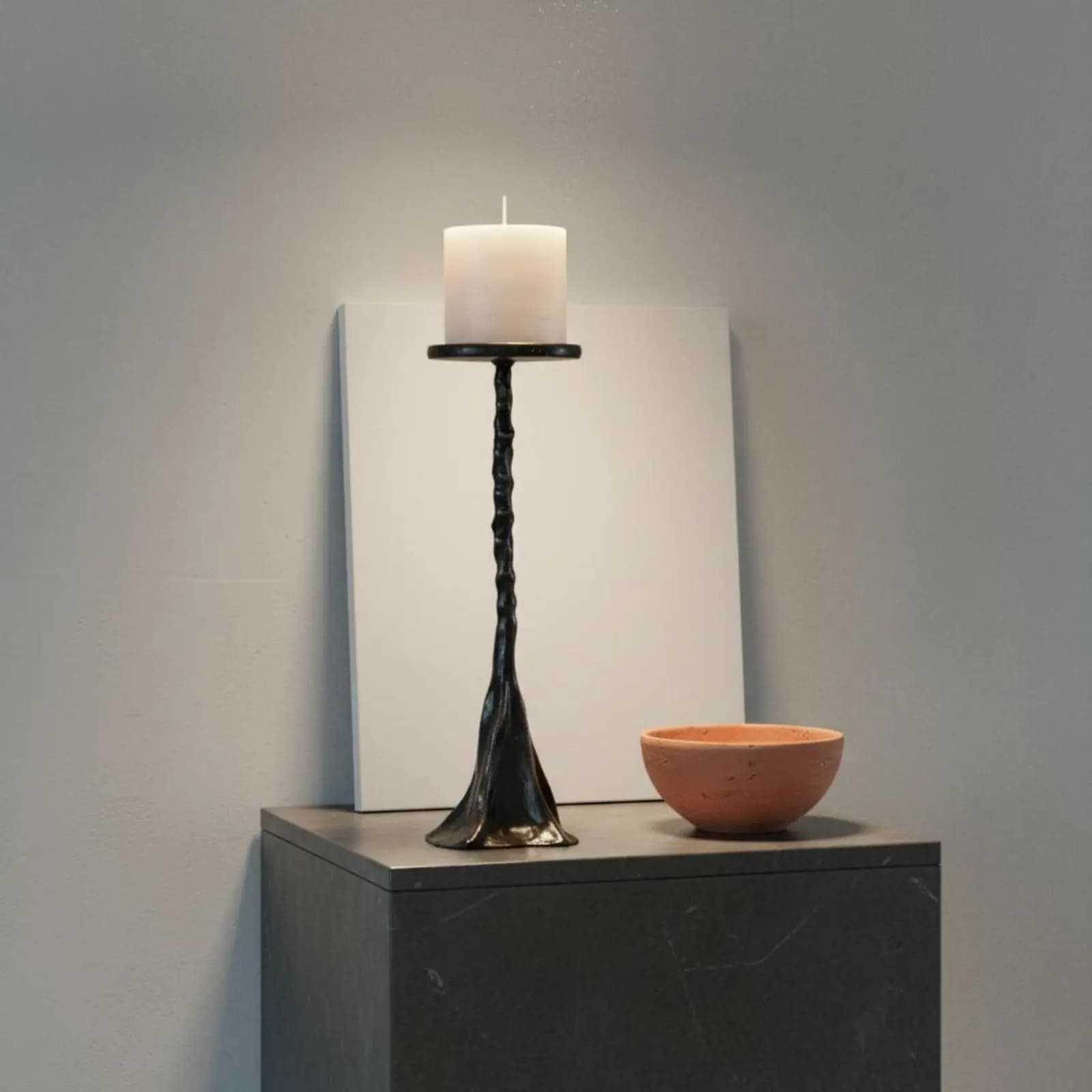 2 pezzi di piedistalli per candele effetto metallo, design artistico, portacandele in argento, base stabile, decorazione per la casa, facile da pulire