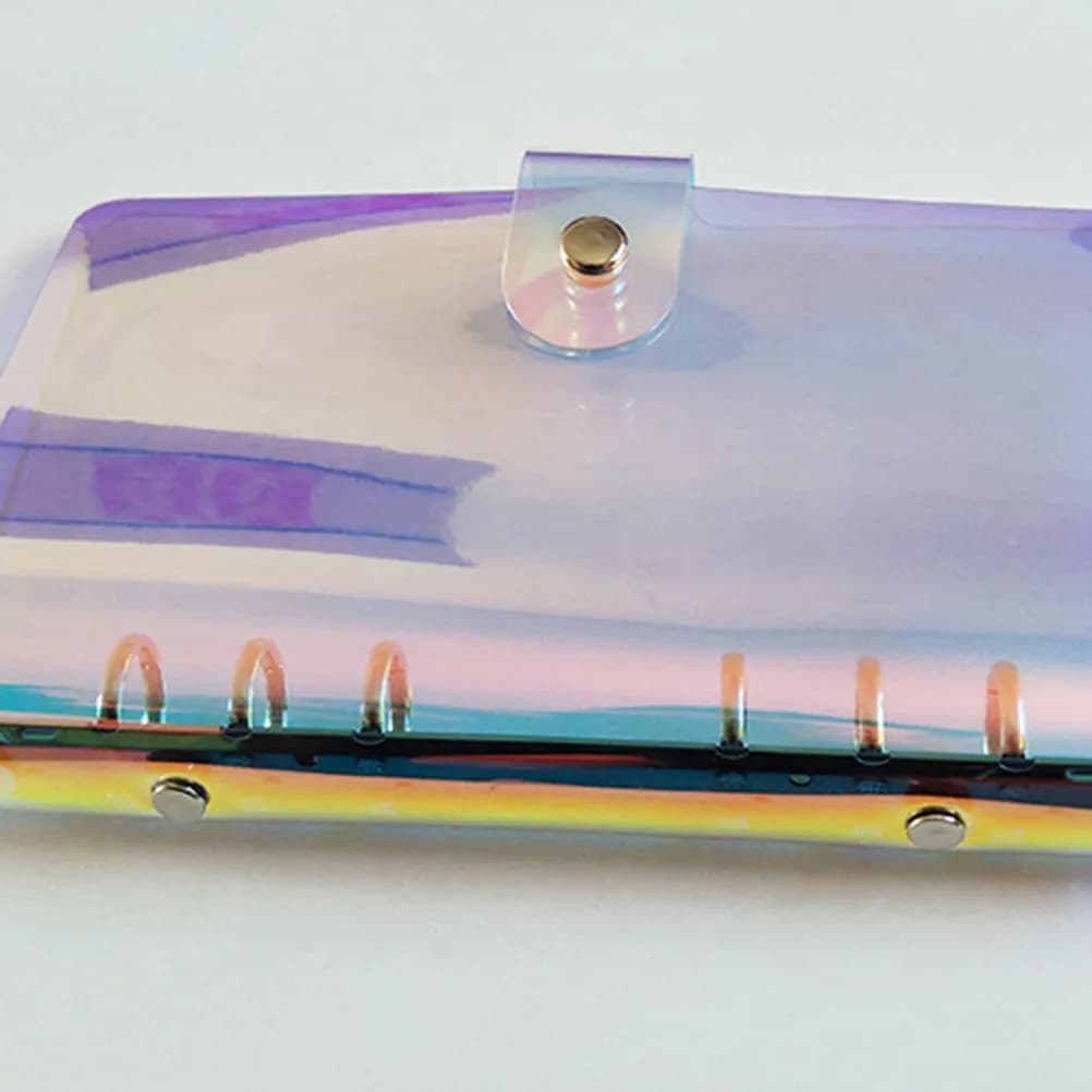 Raccoglitore a Fogli Mobili Colorato in PVC Premium Trasparente con Chiusura a Bottone, Leggero e Portatile per Scuola, Ufficio e Lavoro