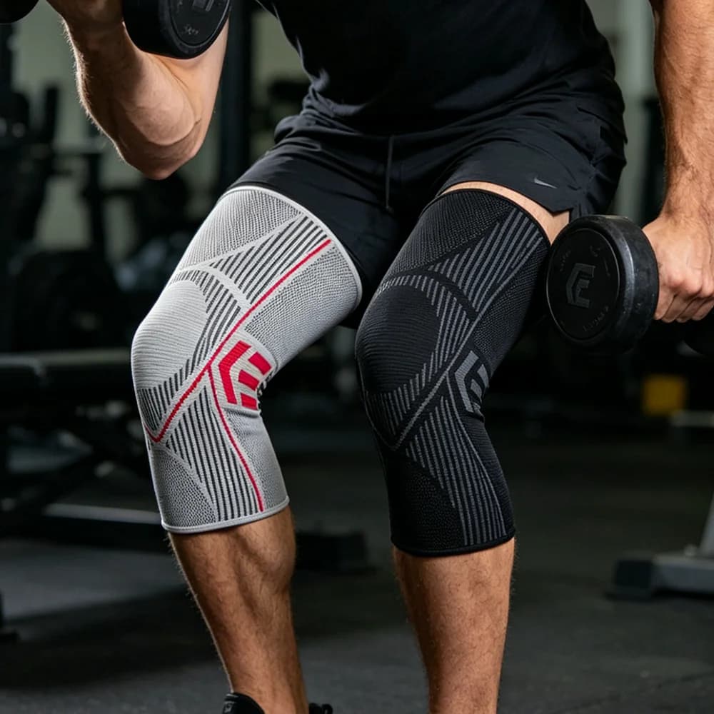 Anti Slip Silicone Knee Brace, Compression Knee Support Sleeve, Professional Protector for Knee Pain and Meniscus Injury