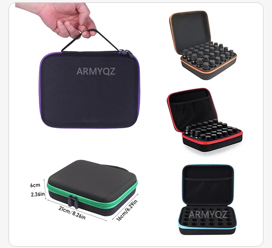 Borsa da viaggio portatile con 30 scomparti per oli essenziali (senza bottiglie), custodia per oli essenziali da 15 ml, borsa per la conservazione di Diamond Painting