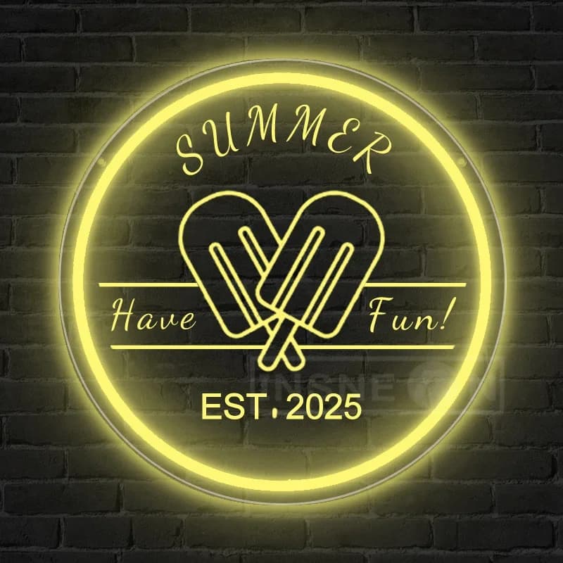 Gelato personalizzabile estate insegna al neon luce alimentata tramite USB decorazione da parete interruttore design giocoso spiaggia bar camera da letto festa arredamento durevole