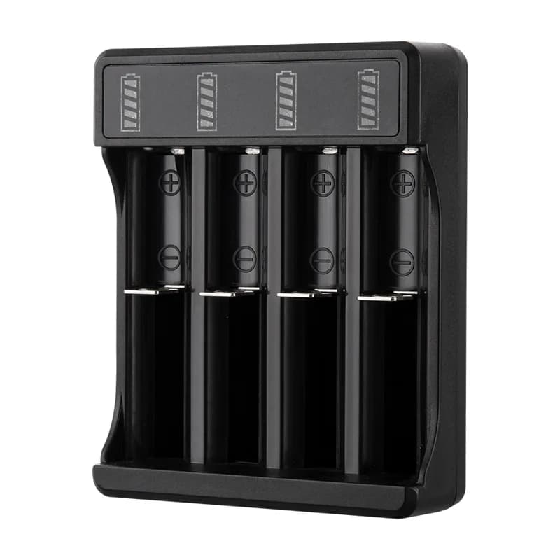 Caricabatterie universale intelligente e veloce da 3,7 V con cavo indicatore LED per batterie ricaricabili 18650 16650 14500