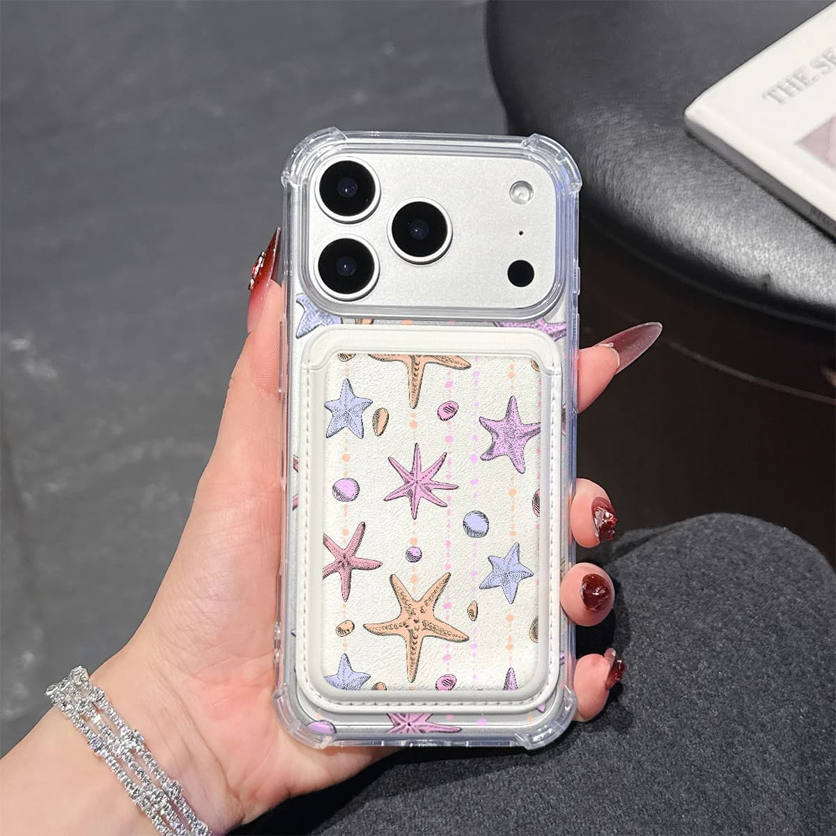 Moon Glows Phone Case For iPhone 17 16 15 14 13 Pro Max Plus Wallet Pocket Transparent Soft TPU for Magnetic Phone Case