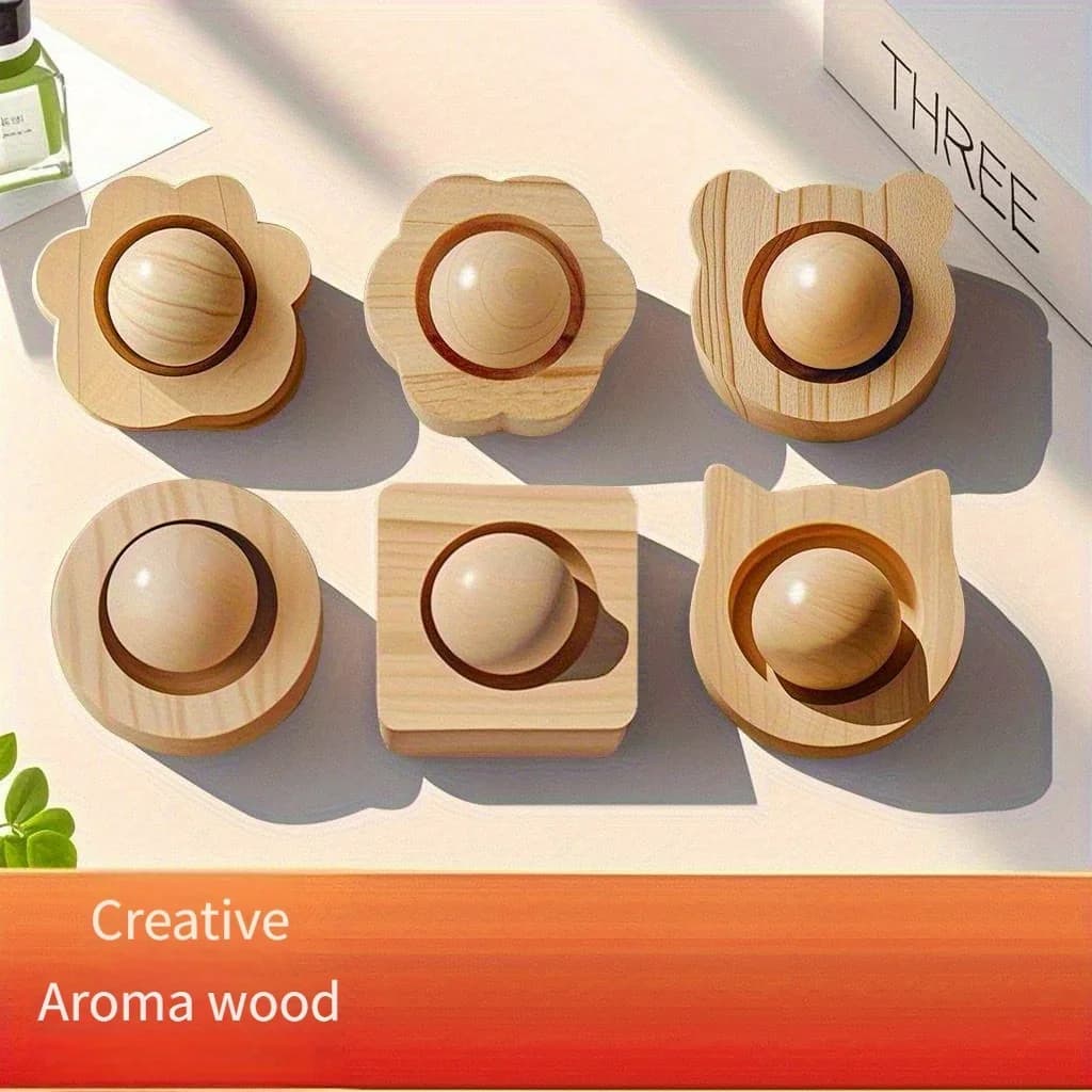 GG - 2 set di sfere diffusori in legno senza sostanze chimiche, non sferiche, sicure per gli animali domestici