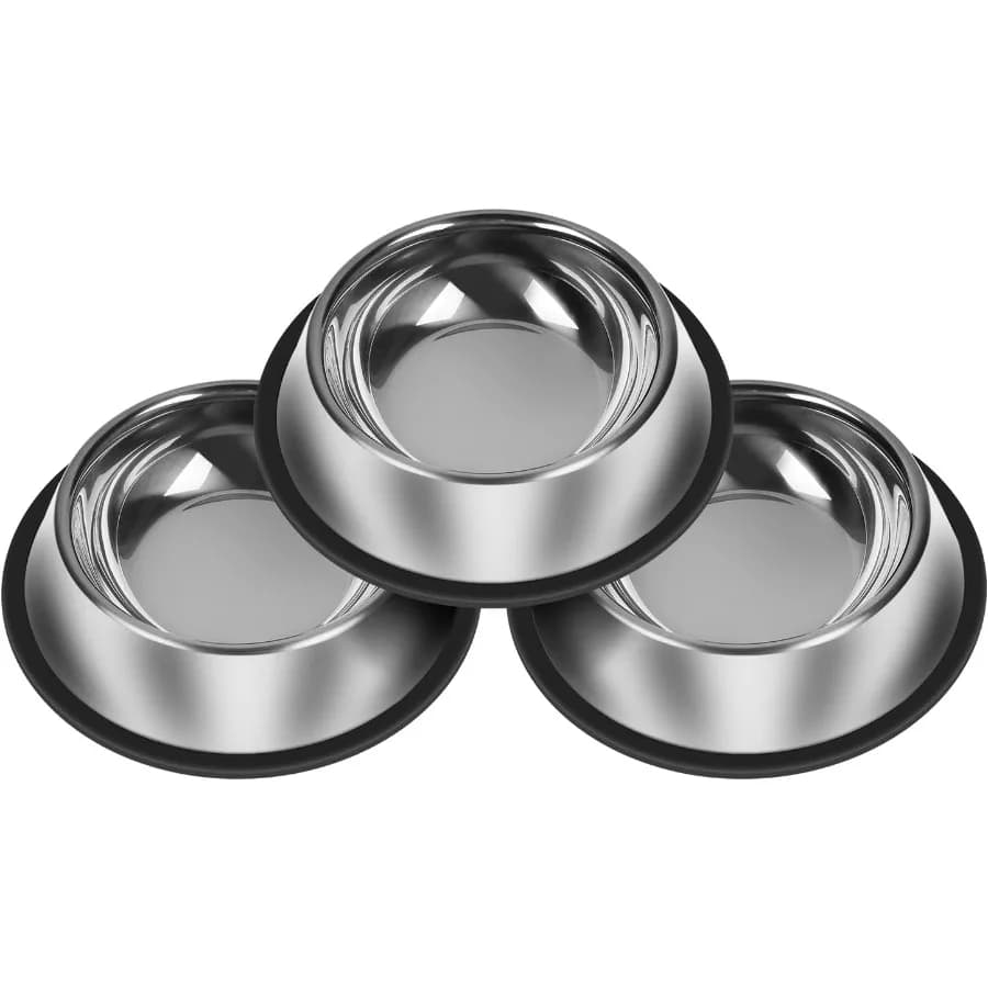 3 pezzi in acciaio inossidabile per cani B Set antiscivolo per alimenti e acqua B 13 Oz Lavabile in lavastoviglie B per animali domestici in metallo resistente alla ruggine per piccoli, medi e grandi