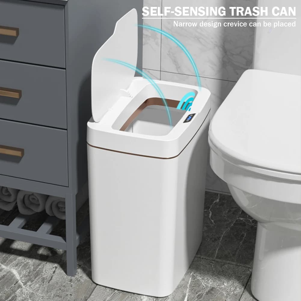 15/18L Smart Sensor cestino impermeabile bidone della spazzatura elettrico silenzioso sensore di movimento automatico pattumiera per cucina bagno camera da letto