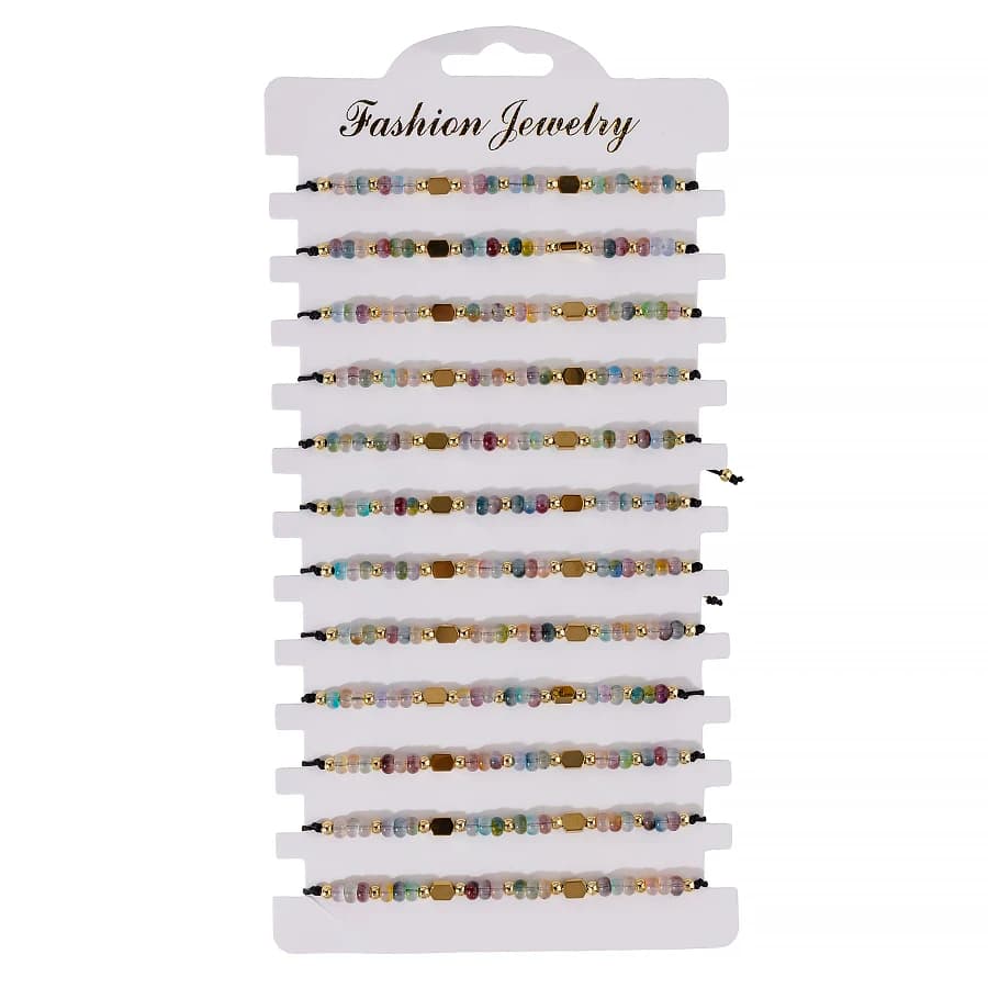 Collana di perline colorate a 12 fili, bracciale raffinato di lusso discreto per donna, accessorio elegante e versatile per tutti i giorni